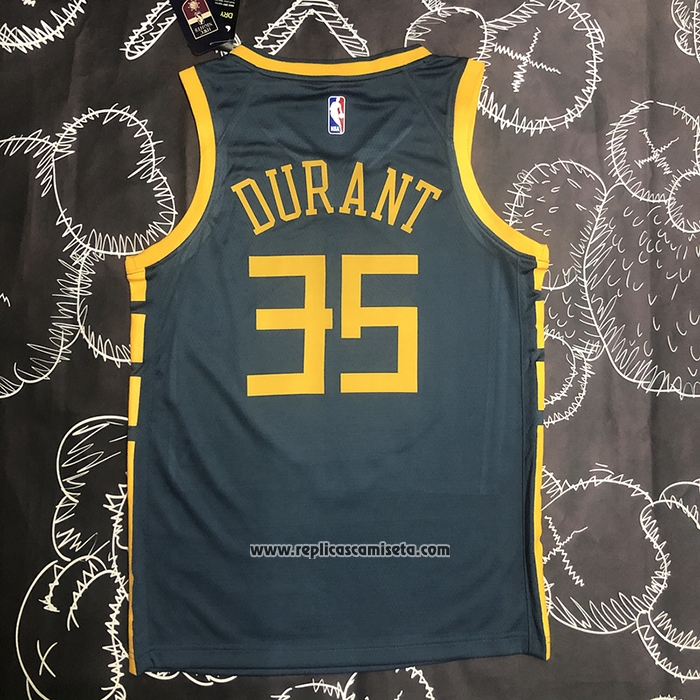 Camiseta Golden State Warriors Kevin Durant #35 Ciudad 2018-19 Azul
